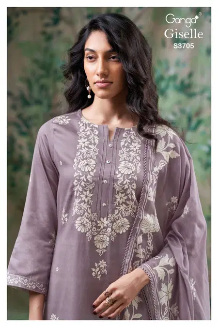 Giselle 3705 By Ganga Cotton Satin Printed Designer Salwar Suits Wholesale Online